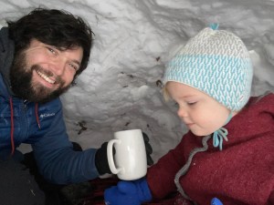 cocoa and coffee in the quinzhee