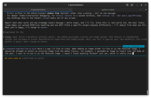 A terminal session devising a compound engineering plan